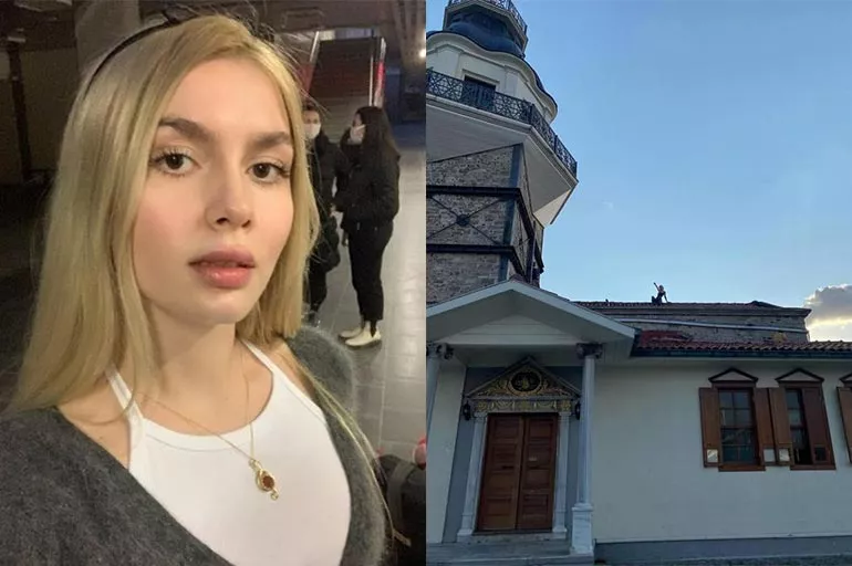 Aleyna Tilki Kız Kulesi'nin çatısına çıktı