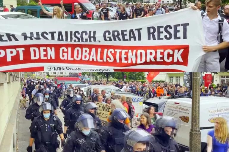Berlin'de 'Great Reset' protestosu: 80 gözaltı