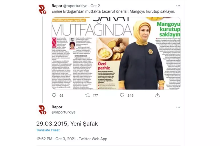 CHP'li Tanal 'mango' yalanı üzerinden Emine Erdoğan'ı hedef gösterdi