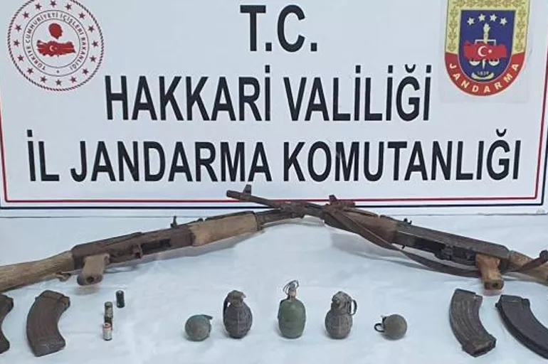 PKK'ya ait silah ve el bombası ele geçirildi
