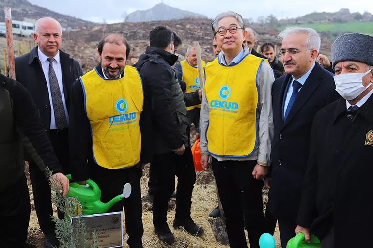 Türkiye-Güney Kore dostluğu ağaçlandırma kampanyasıyla pekişti! 580 bin fidan toprakla buluştu.