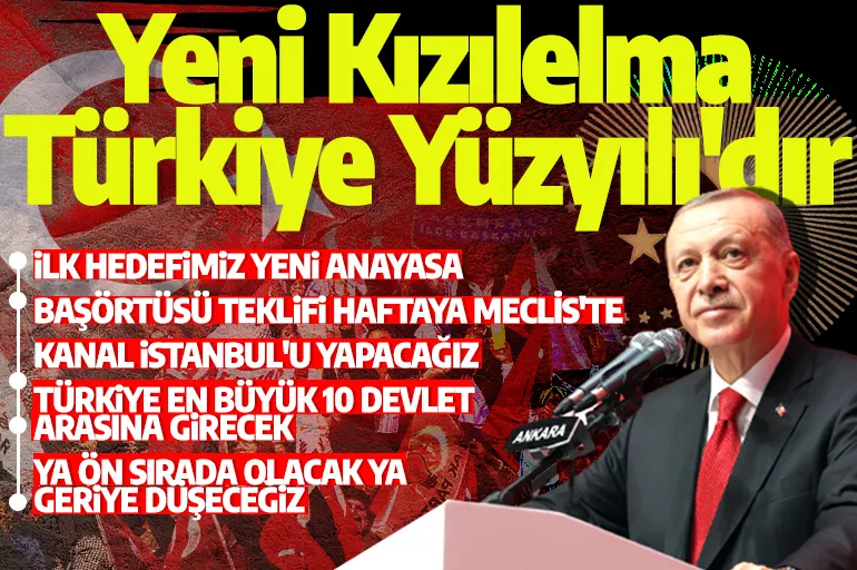 Cumhurbaşkanı Erdoğan 16 maddeyle Türkiye Yüzyılı vizyon belgesini açıkladı: Ülkemizin yeni Kızılelma'sı