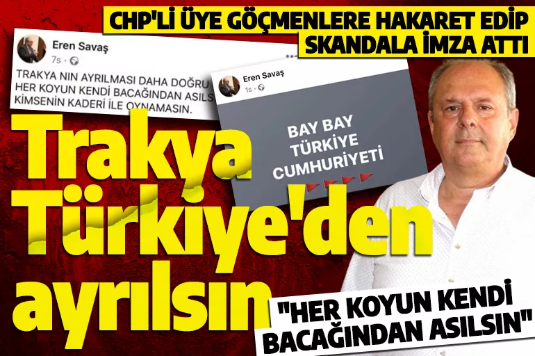 CHP'li isimden skandal paylaşım: Trakya'yı Türkiye'den ayıralım!