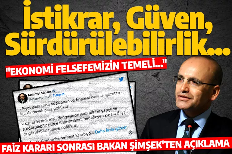 Son dakika: Mehmet Şimşek'ten son dakika faiz kararı açıklaması