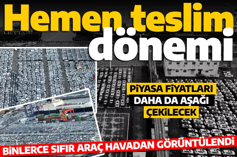 Haydarpaşa'da otomobil piyasasını etkileyecek kareler: Binlerce sıfır araç böyle görüntülendi