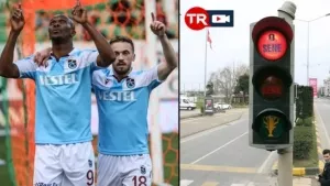 Tarihi kupa için geri sayım başladı! Trabzon'daki trafik ışıklarına şampiyonluk kupası eklendi!
