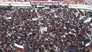 Suriye'de iç savaşın 12. yılında rejim karşıtı gösteriler düzenlendi