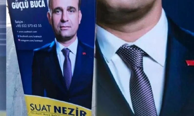 İzmir'de şaşkına çeviren siyasi hata! İYİ Parti'nin eski CHP'li adayı afişte poz verdiği rozet gündem oldu!