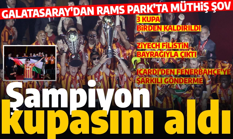 Son dakika... RAMS Park'ta müthiş gösteri: Galatasaray 24. şampiyonluk kupasını aldı