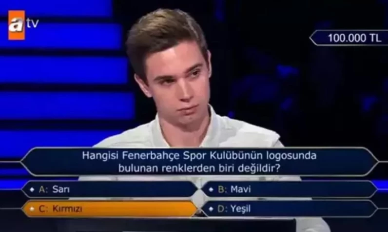 Kim Milyoner Olmak İster Programı'nda yok artık dedirtti! Fenerbahçe'nin renklerini bilemeyen yarışmacının verdiği cevap şaşırttı!