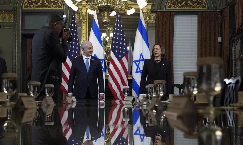 5 dakika dayanabildi! Harris'ten Netanyahu'ya sert tavır! Durum endişe verici önce ateşkes olmalı