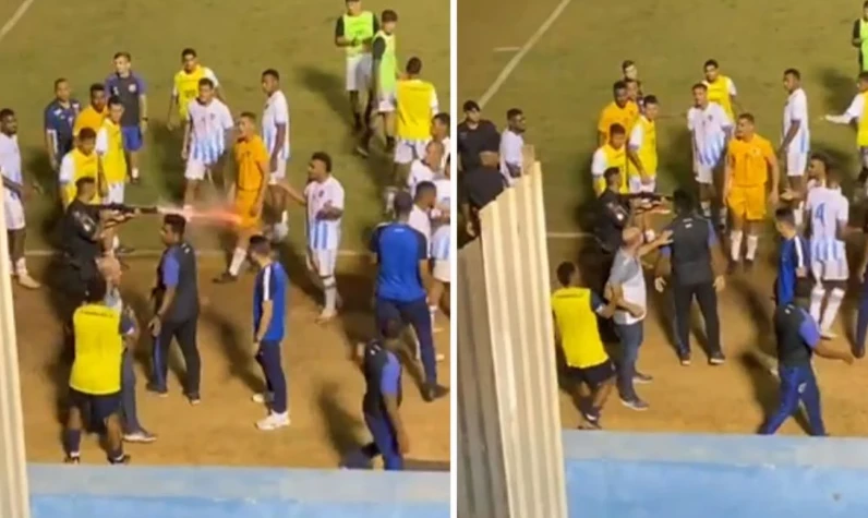 Dünya bu skandal görüntüleri konuşuyor: Polis futbolcuyu bacağından vurdu!