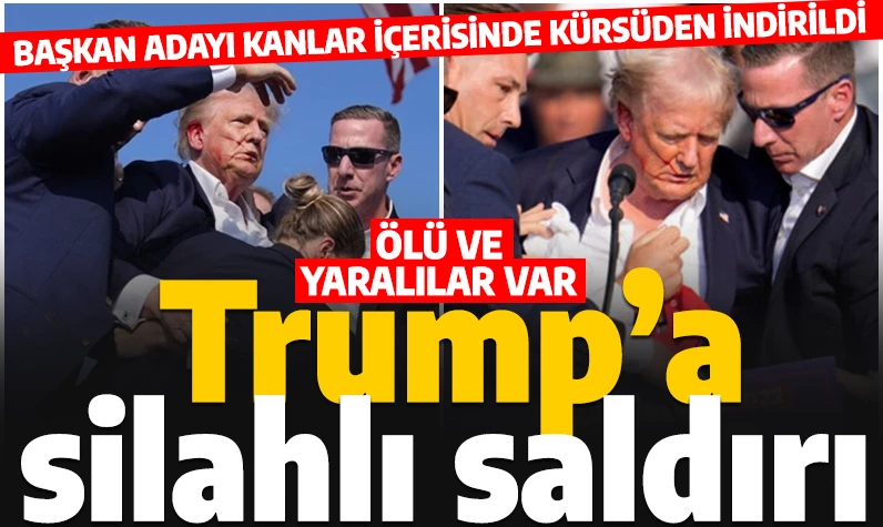 Son dakika... ABD Başkan adayı Donald Trump'a silahlı saldırı: Kanlar içerisinde kürsüden indirildi