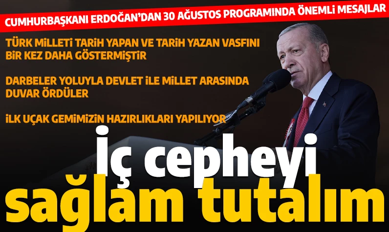 Cumhurbaşkanı Erdoğan: 'İç cepheyi sağlam tutalım'