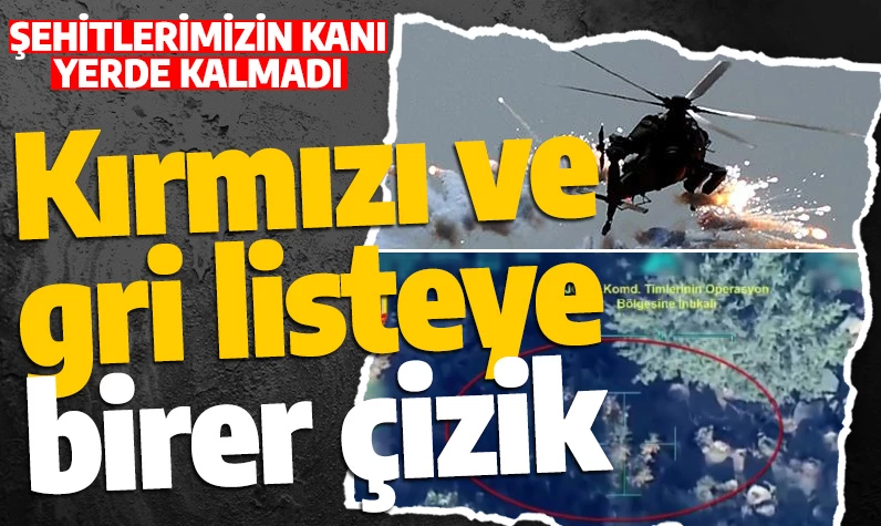 Şehitlerimizin kanı yerde kalmadı: Kırmızı ve gri listeye birer çizik daha