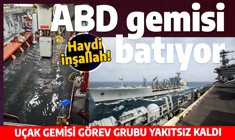 Amerikan savaş gemisi batıyor: USNS Big Horn'un içinden görüntü yayınladılar