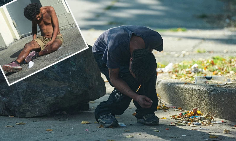 Zombi ekspresi değil! ABD sokakları: Uyuşturucu gençlerin beyinlerini ele geçirdi