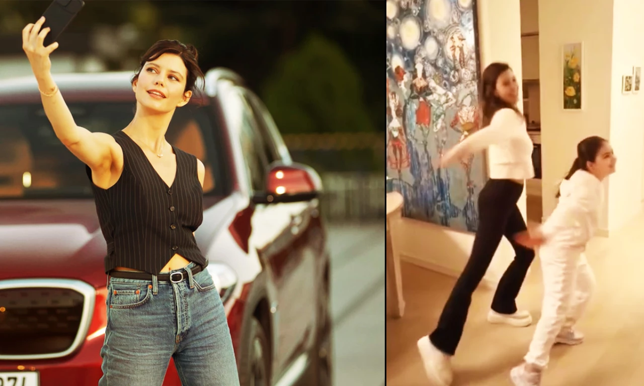 Beren Saat'ten Kız Çocukları Günü paylaşımı! Yeğeni Melina ile dansı izleyenleri hayran bıraktı