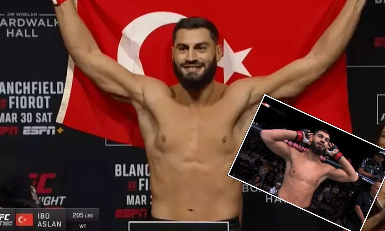 Rakibini 50. saniyede nakavt etti! İbo Aslan UFC'de tarih yazdı: '"Abu Dhabi, Türk'ün gücünü seviyor musun?'