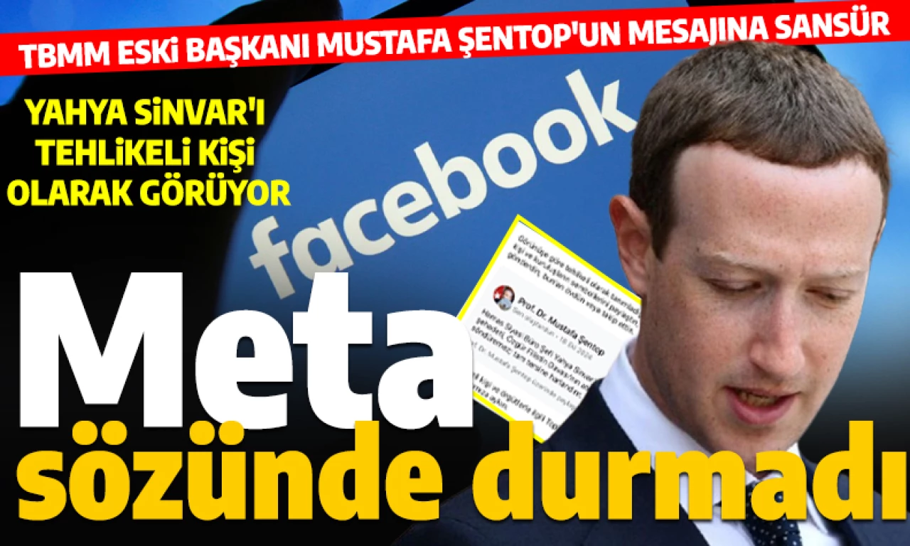 Sansürcü Meta'nın Hamas alerjisi! Zuckerberg'in adamları TBMM eski Başkanı Şentop'un taziye paylaşımını sildi