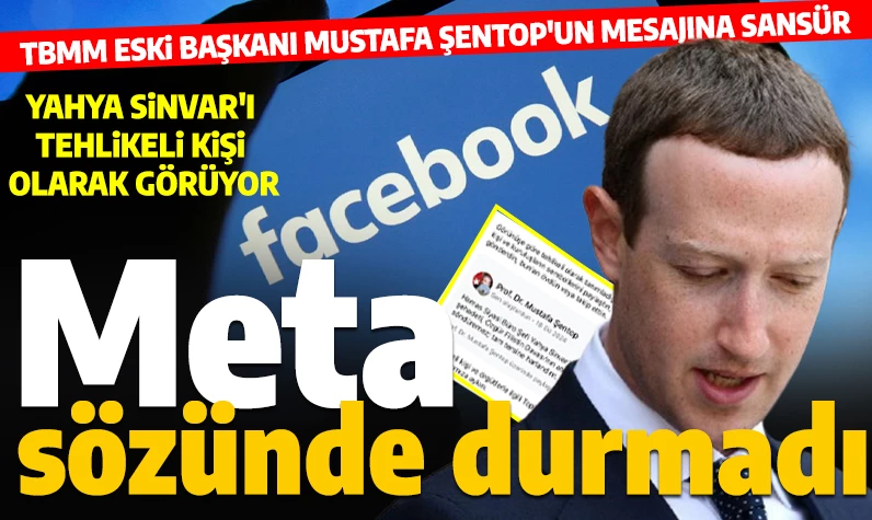 Sansürcü Meta'nın Hamas alerjisi! Zuckerberg'in adamları TBMM eski Başkanı Şentop'un taziye paylaşımını sildi