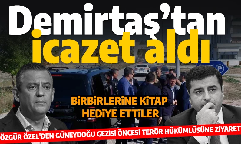 CHP Genel Başkanı Özgür Özel'den terör hükümlüsü Selahattin Demirtaş'a hapishanede ziyaret: Birbirlerine kitap hediye ettiler