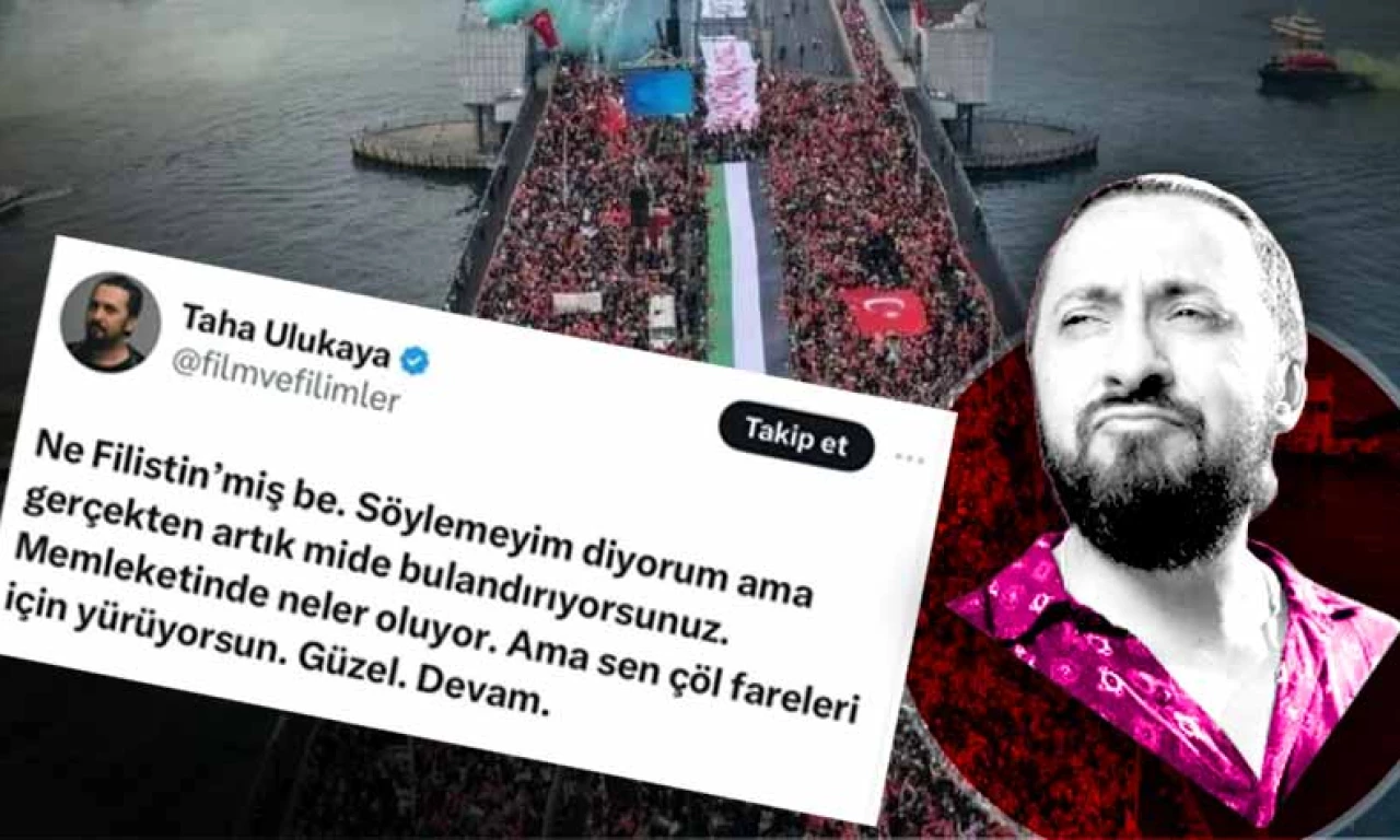 "Çürümüş beyinli kalbi kararmış bir mahluk!" Sözde oyuncu ve yönetmen Taha Ulukaya Filistin hazımsızlığının cevabını aldı