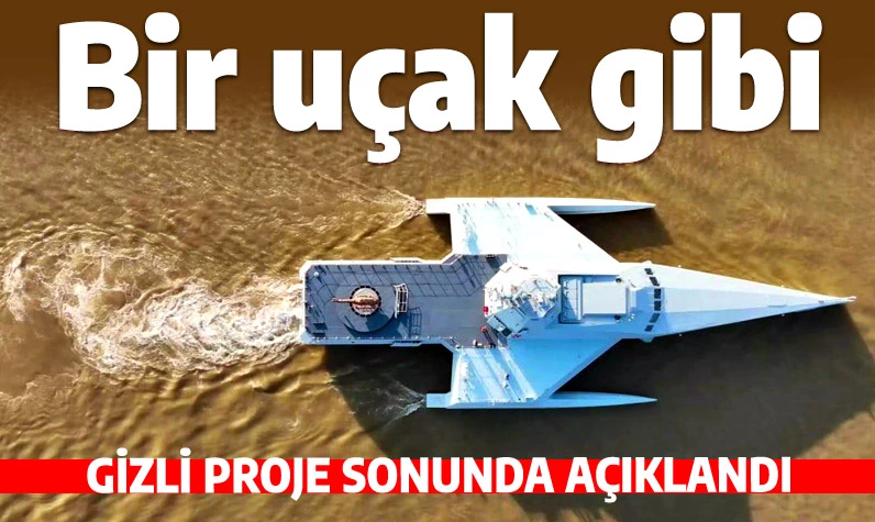 Suda yüzen uçak gibi: Denizdeki gizli proje açığa çıktı! Ağır silahlı bir trimaran...