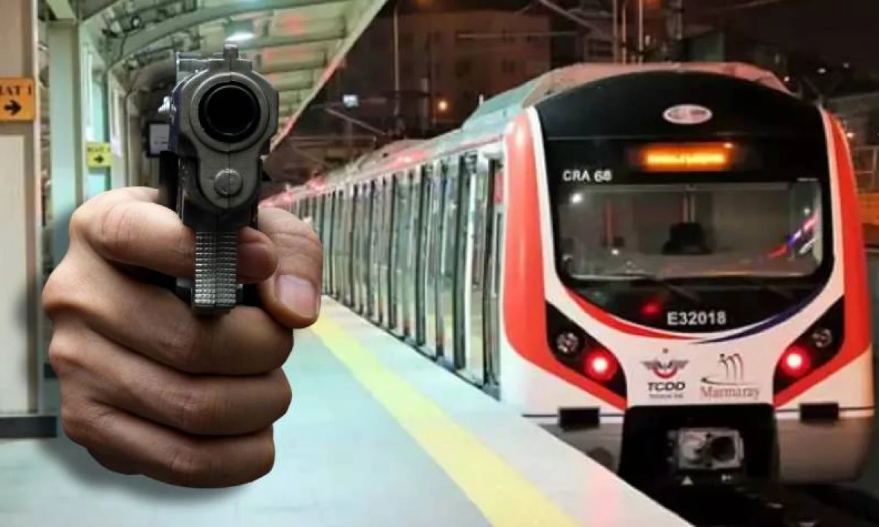 Marmaray'da silah sesleri! Yolcular gözlerine inanamadı!