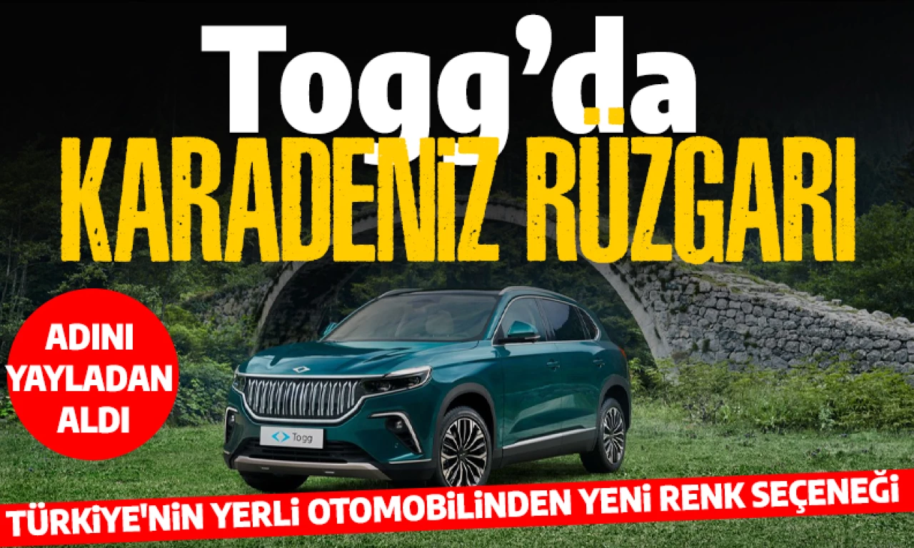 Togg'da Karadeniz rüzgarı: Yeni renk seçeneği yayladan geliyor