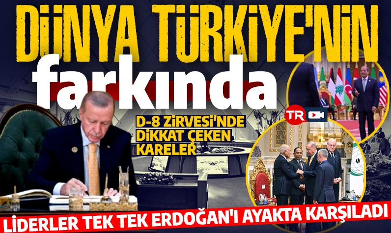 Dünya artık Türkiye'nin farkında! D8 Zirvesi'nde liderler Erdoğan'ı tek tek ayakta karşıladı!