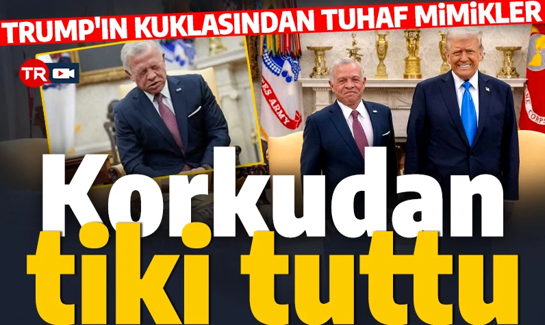 Açıklamaları kadar anlamsız hareketleri dikkat çekti! Ürdün Kralı Abdullah'ın Trump'la konuşurken yüz ifadeleri alay konusu oldu!